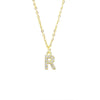 Wholesale Inlaid Zircon Golden Square Letter Necklace For Women Made Of Titanium Steel And Copper With Electroplating O Chain