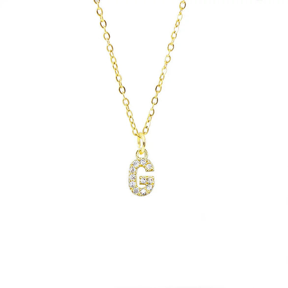 Wholesale Inlaid Zircon Golden Square Letter Necklace For Women Made Of Titanium Steel And Copper With Electroplating O Chain