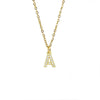 Wholesale Inlaid Zircon Golden Square Letter Necklace For Women Made Of Titanium Steel And Copper With Electroplating O Chain