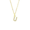Wholesale Inlaid Zircon Golden Square Letter Necklace For Women Made Of Titanium Steel And Copper With Electroplating O Chain