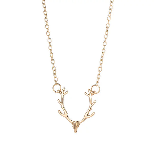 Wholesale Ins Christmas Small Antler Elk Necklace Alloy Electroplated Animal Pattern