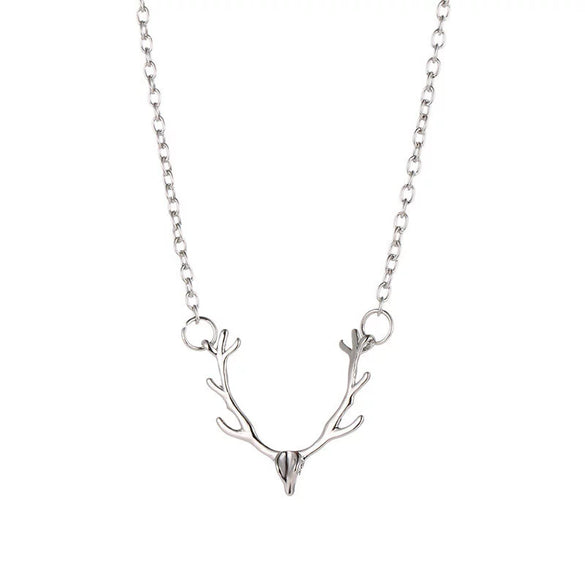 Wholesale Ins Christmas Small Antler Elk Necklace Alloy Electroplated Animal Pattern