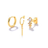 Wholesale Ins Distinctive Fashionable Earrings Copper Geometric Zirconia