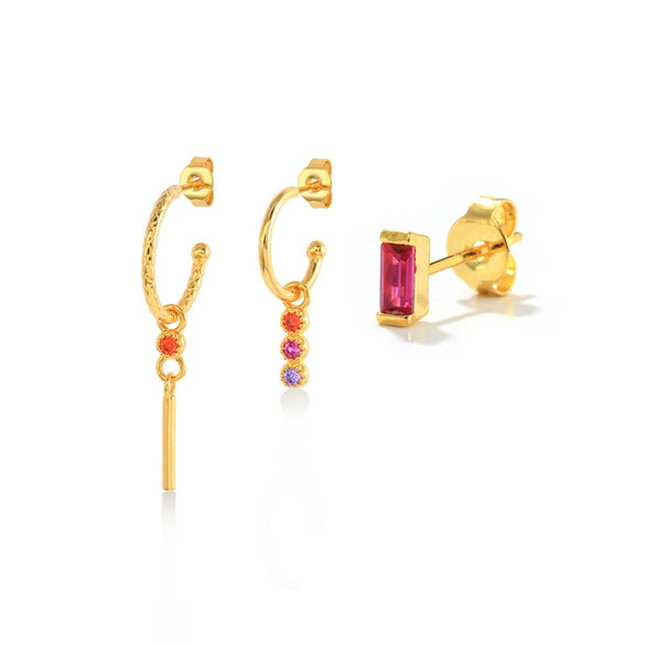 Wholesale Ins Distinctive Fashionable Earrings Copper Geometric Zirconia