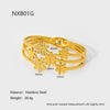Wholesale Ins Floral Hollow Stainless Steel 18K Gold Plated Bracelet For Women