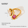 Wholesale Ins Geometric Drop Shape Electroplated 18K Gold Stainless Steel Women's Ring Jewelry Accessories