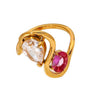 Wholesale Ins Geometric Drop Shape Electroplated 18K Gold Stainless Steel Women's Ring Jewelry Accessories