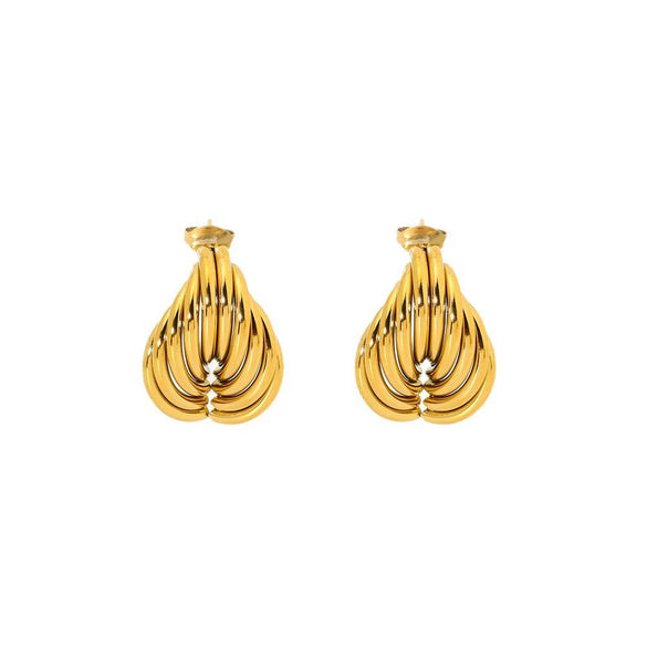 Wholesale Ins Geometric Heartshaped 18K Gold Plated Stainless Steel Earrings For Women