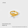 Wholesale Ins Geometric Heartshaped Stainless Steel 18K Gold Plated Open Ring For Women