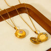 Wholesale Ins Geometric Zircon Magnetic Photo Box Pendant Stainless Steel 18K Gold Plated Necklace For Women