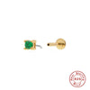 Wholesale Ins Simple Three Diamondencrusted S925 Sterling Silver Earrings With Geometric Shape And Zirconia Processing