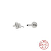 Wholesale Ins Simple Three Diamondencrusted S925 Sterling Silver Earrings With Geometric Shape And Zirconia Processing