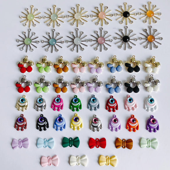 Wholesale Ins Style Alloy Jewelry With Sunflower And Little Devil Flower Bow Handmade With Electroplating