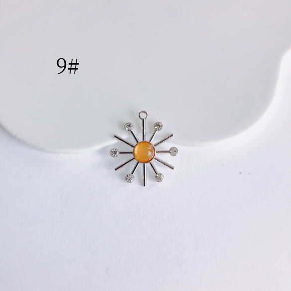 Wholesale Ins Style Alloy Jewelry With Sunflower And Little Devil Flower Bow Handmade With Electroplating