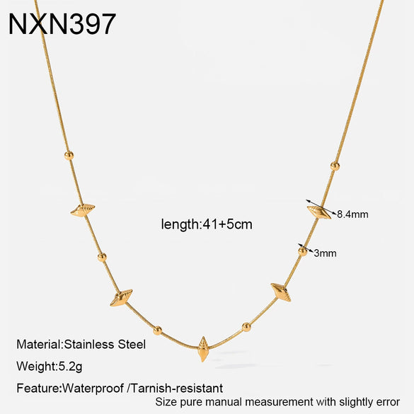 Wholesale Ins Style Animal Zodiac Stainless Steel Snake Bone Chain 18K Gold Plated Conch Pendant Necklace For Women