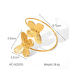 Wholesale Ins Style Butterfly Electroplated Stainless Steel Open Bracelet For Women