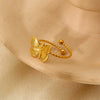 Wholesale Ins Style Butterfly Zodiac Animal Stainless Steel Goldplated Open Ring Polish Jewelry Accessories For Women