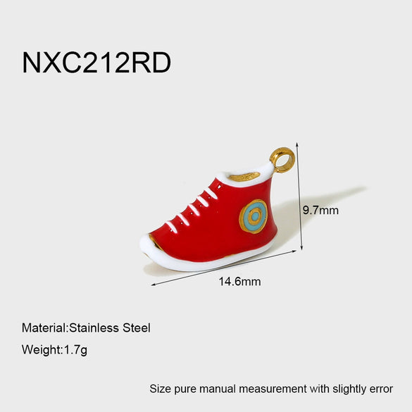 Wholesale Ins Style Cherry Flower Pearl Shoe Stainless Steel Electroplated Pendant Spacer Beads Brooch Diy Jewelry Accessories
