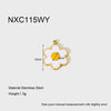 Wholesale Ins Style Colorful Flower Dripping Oil Stainless Steel Goldplated Pendant Jewelry Accessories For Women