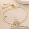 Wholesale Ins Style Copper Electroplated 18K Gold Four Leaf Clover Pendant Necklace And Bracelet Set