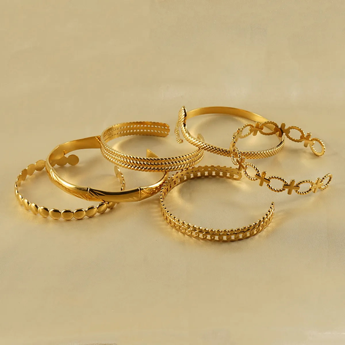 Ins Style Cross Snake Stainless Steel Plating 18k Gold Plated Bangle