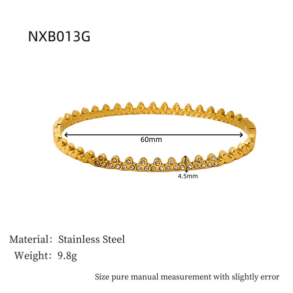 Wholesale Ins Style Diamondencrusted Triangular Stainless Steel 18K Gold Plated Bracelet Jewelry Accessories For Women