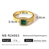 Wholesale Ins Style Doublelayer Square Stainless Steel Ring With Diamond And Zircon 18K Vacuum Plated In Furnace Geometric And Rhombus Drop Shape Unisex