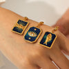 Wholesale Ins Style Dripping Oil Stainless Steel Jewelry Accessories With Star Moon Heart Love Eyes Fish Patterns For Women