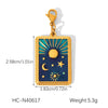 Wholesale Ins Style Dripping Oil Stainless Steel Jewelry Accessories With Star Moon Heart Love Eyes Fish Patterns For Women