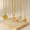 Wholesale Ins Style Electroplated Stainless Steel Geometric And Heart Shape Pendant Necklace For Women