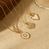 Wholesale Ins Style Electroplated Stainless Steel Geometric And Heart Shape Pendant Necklace For Women