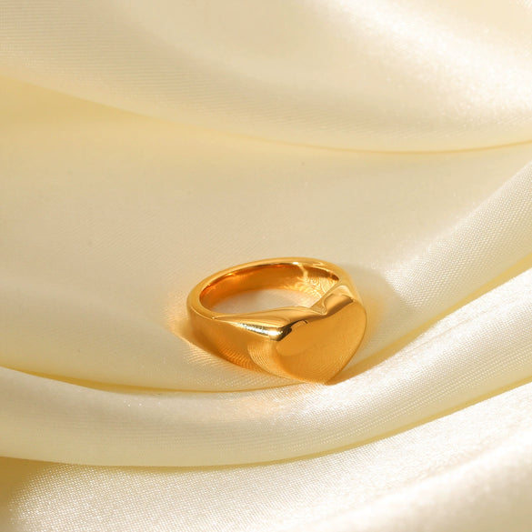 Wholesale Ins Style Electroplated Stainless Steel Heart Geometric Ring For Women