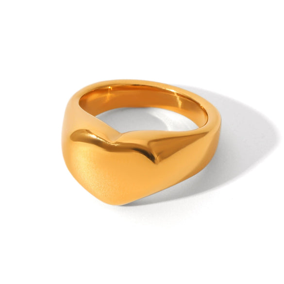Wholesale Ins Style Electroplated Stainless Steel Heart Geometric Ring For Women