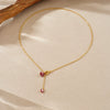 Wholesale Ins Style Electroplated Stainless Steel Heart Shape Pendant Tassel Chain Clavicle Necklace For Women