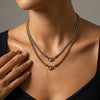 Wholesale Ins Style Electroplated Stainless Steel Women's Necklace With Letter Number Text Pattern And Square Pearl Chain