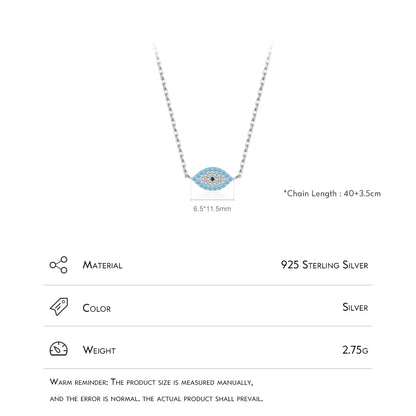 Wholesale Ins Style Elegant Devil'S Eye Sterling Silver Rhodium Plated Turquoise Zircon Pendant Necklace