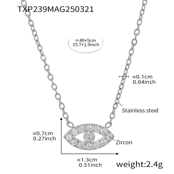Wholesale Ins Style Ferris Wheel And Devil's Eye Inlaid Zircon Jewelry Set Made Of Titanium Steel And Stainless Steel With Electroplating For Unisex
