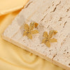 Wholesale Ins Style Flower Pattern Stainless Steel 18K Gold Plated Earrings For Women