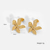 Wholesale Ins Style Flower Pattern Stainless Steel 18K Gold Plated Earrings For Women
