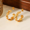 Wholesale Ins Style Flower Pearl Geometric Stainless Steel Electroplated Earrings For Women