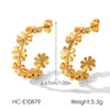 Wholesale Ins Style Flower Pearl Geometric Stainless Steel Electroplated Earrings For Women