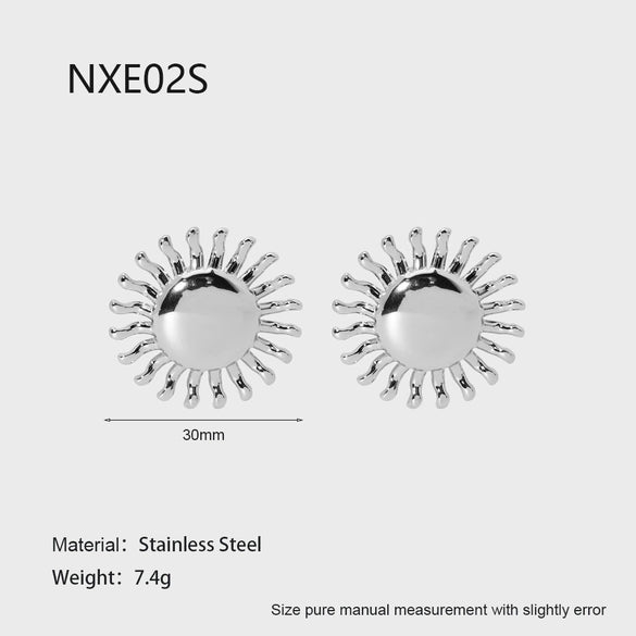 Wholesale Ins Style Flower Shape 18K Gold Plated Stainless Steel Earrings For Women