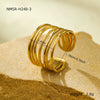 Wholesale Ins Style Geometric Asymmetrical Stainless Steel Ring With 18K Gold Electroplating For Women