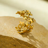 Wholesale Ins Style Geometric Asymmetrical Stainless Steel Ring With 18K Gold Electroplating For Women