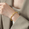Wholesale Ins Style Geometric Braided Chain Design Copper And Titanium Steel Goldplated Jewelry Set For Unisex