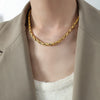 Wholesale Ins Style Geometric Braided Chain Design Copper And Titanium Steel Goldplated Jewelry Set For Unisex