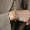 Wholesale Ins Style Geometric Braided Chain Design Copper And Titanium Steel Goldplated Jewelry Set For Unisex