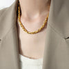 Wholesale Ins Style Geometric Braided Chain Design Copper And Titanium Steel Goldplated Jewelry Set For Unisex