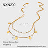 Wholesale Ins Style Geometric Doublelayer Stainless Steel 18K Gold Plated Pendant Necklace For Women