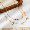 Wholesale Ins Style Geometric Doublelayer Stainless Steel 18K Gold Plated Pendant Necklace For Women